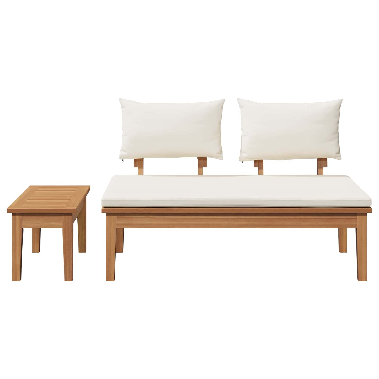 Garden Bench and Table Set 2 pcs Cream and Brown