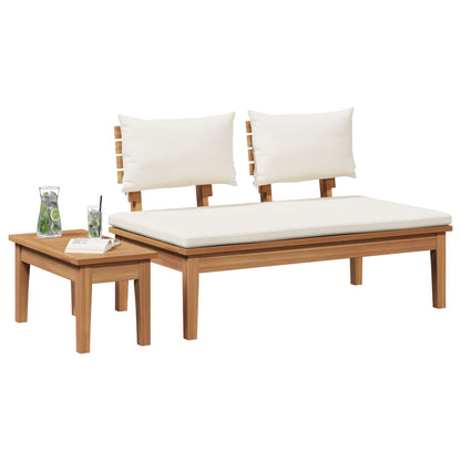 Garden Bench and Table Set 2 pcs Cream and Brown