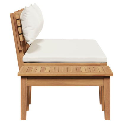 Garden Bench and Table Set 2 pcs Cream and Brown