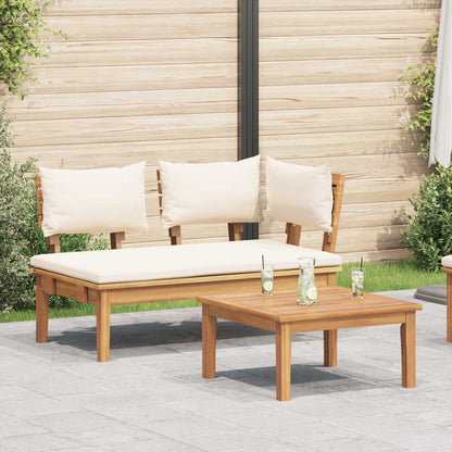 Garden Bench and Table Set 2 pcs Cream and Brown