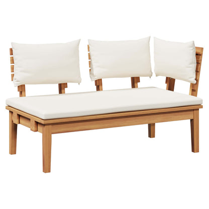 Garden Bench and Table Set 2 pcs Cream and Brown