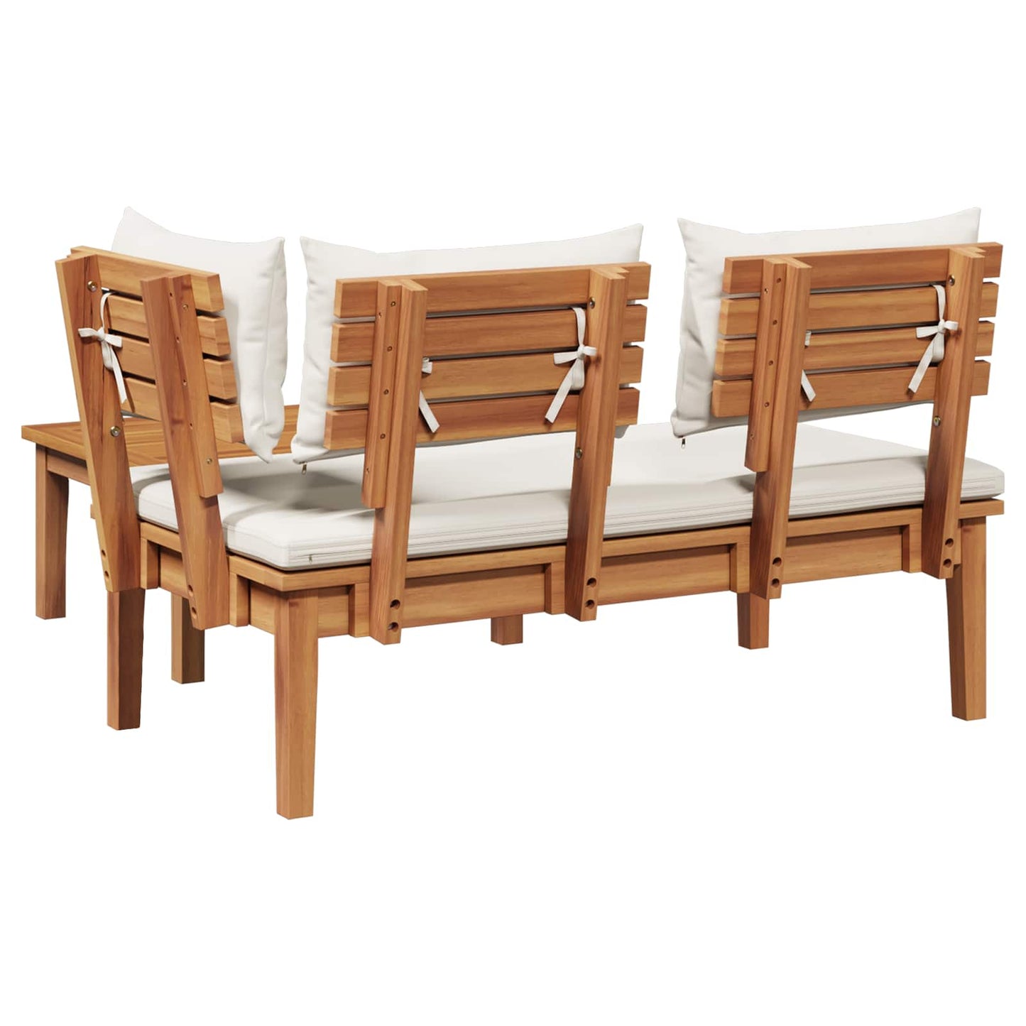 Garden Bench and Table Set 2 pcs Cream and Brown
