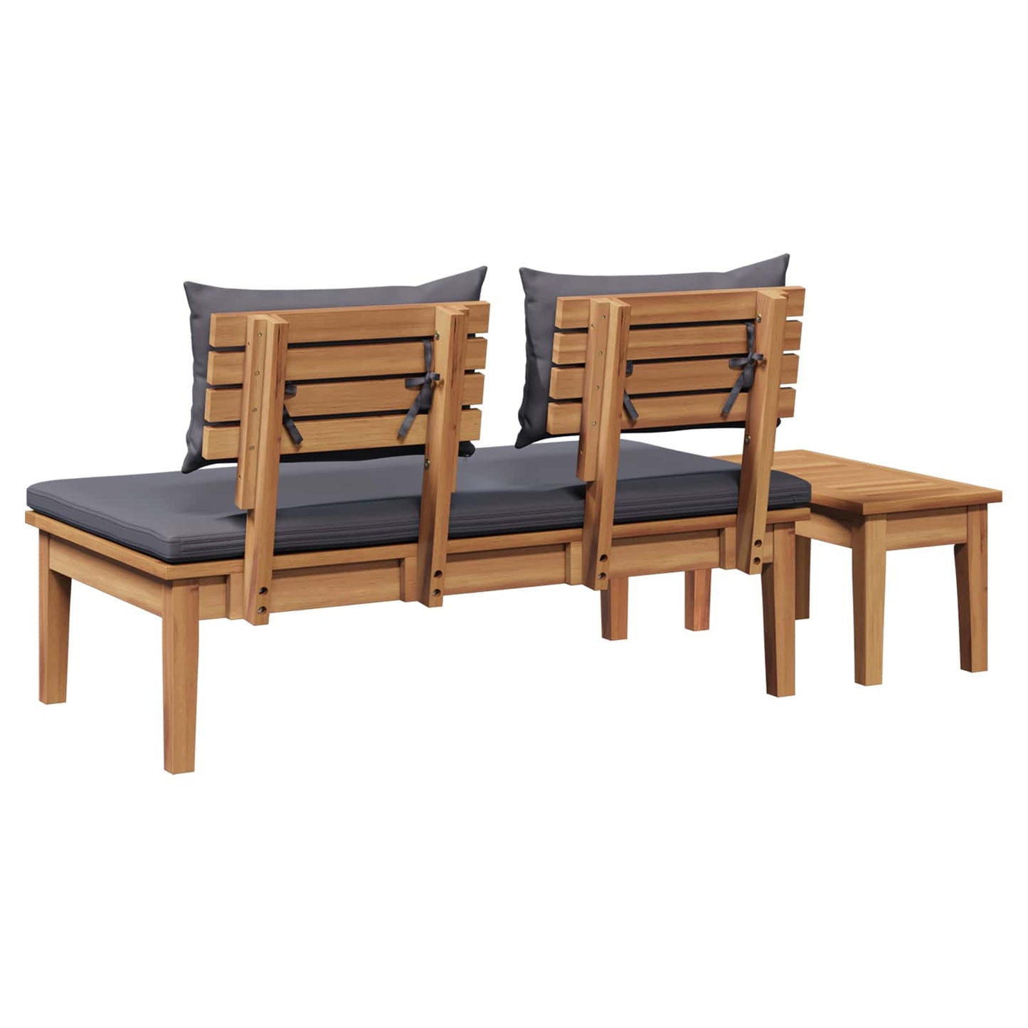 Garden Bench and Table Set 2 pcs Grey and Brown Solid Teak wood