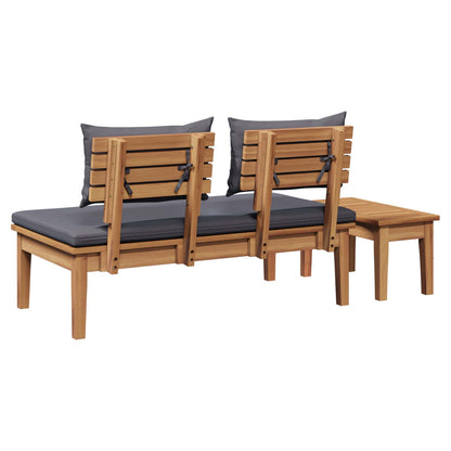 Garden Bench and Table Set 2 pcs Grey and Brown Solid Teak wood