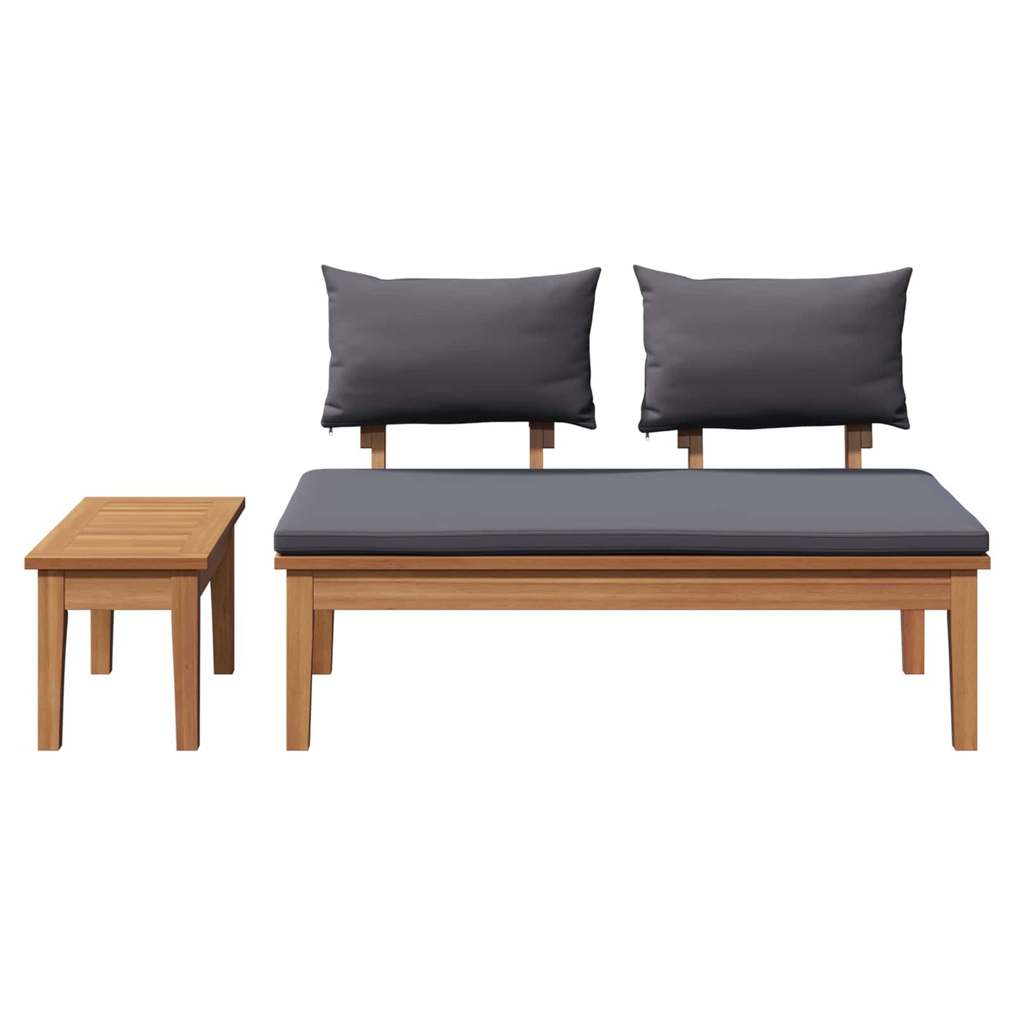 Garden Bench and Table Set 2 pcs Grey and Brown Solid Teak wood