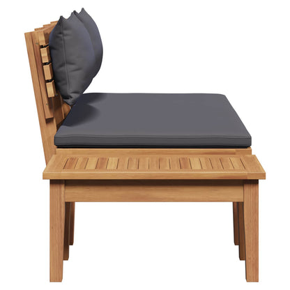 Garden Bench and Table Set 2 pcs Grey and Brown Solid Teak wood