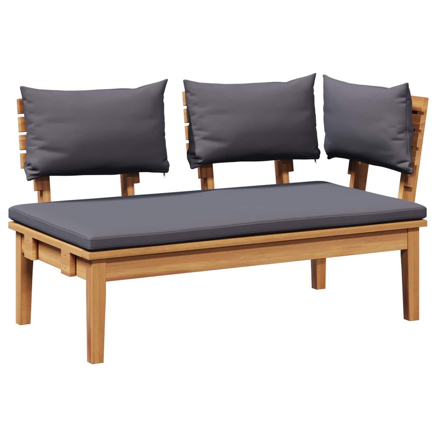 Garden Bench and Table Set 2 pcs Grey and Brown Solid Teak wood