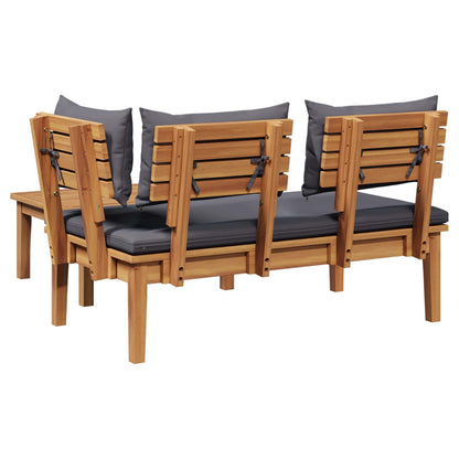 Garden Bench and Table Set 2 pcs Grey and Brown Solid Teak wood