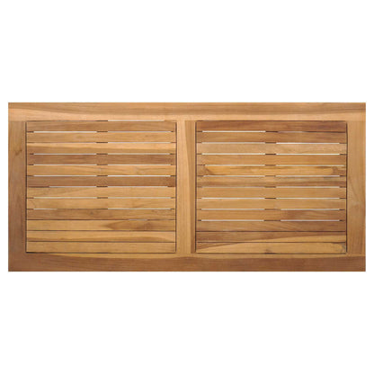 Garden Bench and Table Set 2 Piece Brown Solid Teak Wood