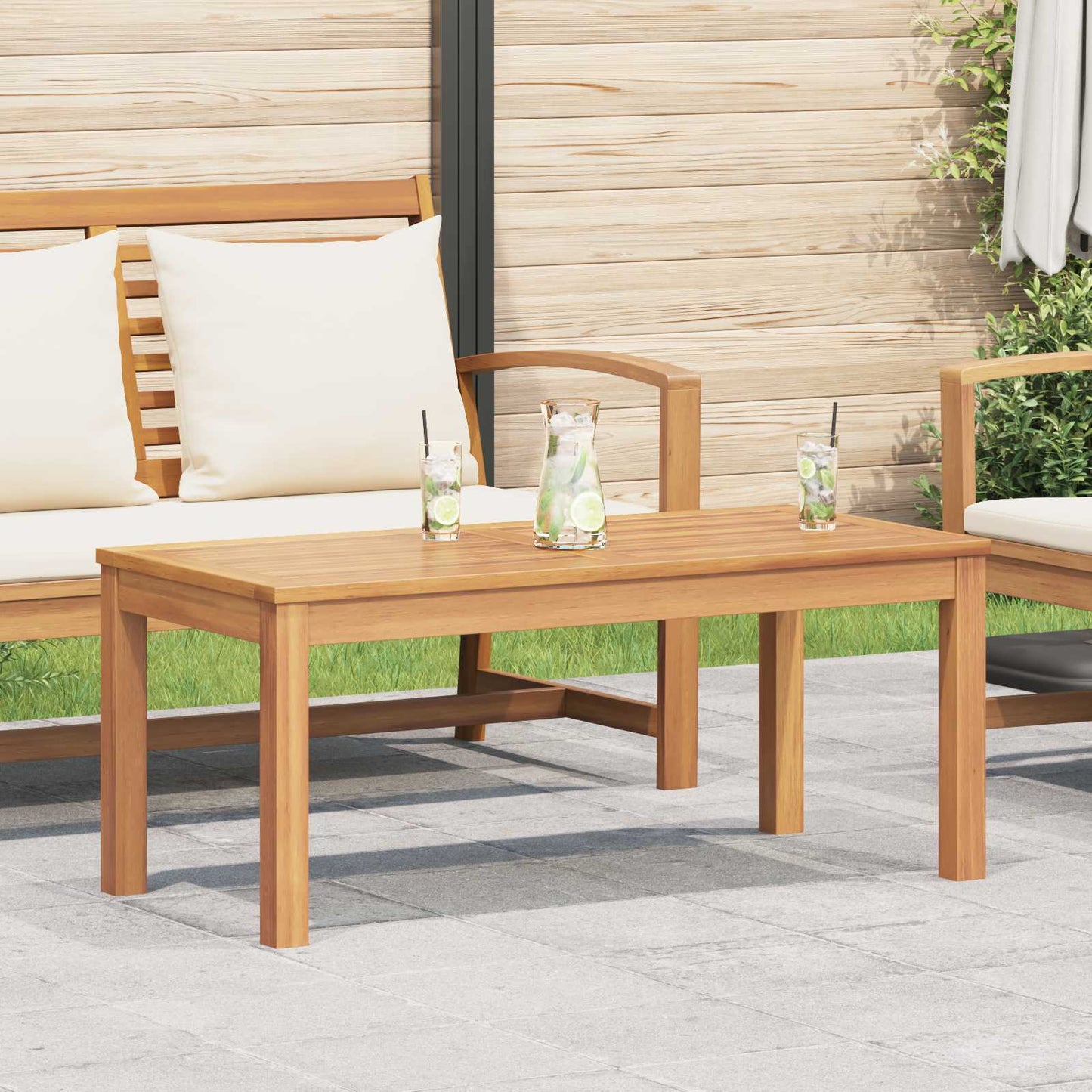 Table Brown 95 x 45 x 40 cm Solid Teak Wood