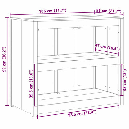 Kitchen Cabinet Brown Oak 106 x 55 x 92 cm Solid Pine Wood