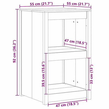 Kitchen Cabinet with Shelf MEPPEL Brown Oak 55 x 55 x 92 cm