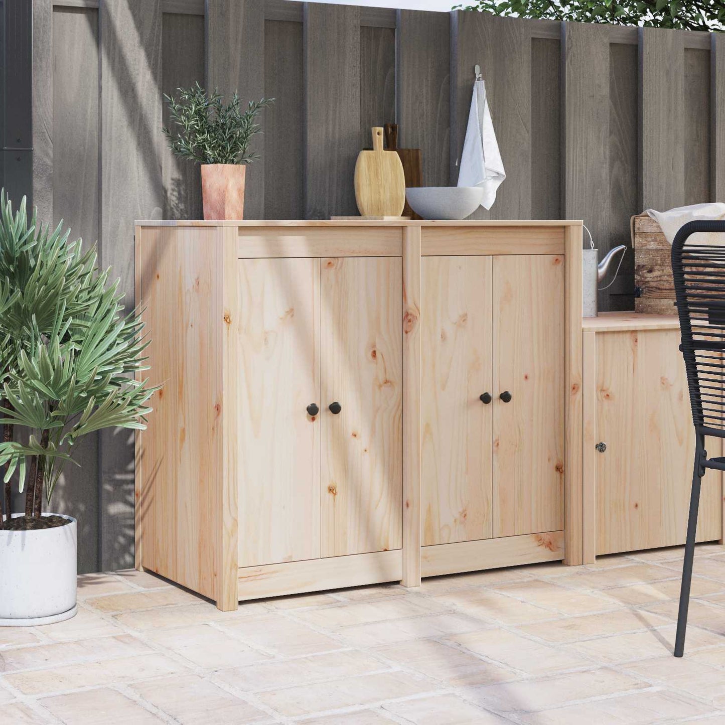 Kitchen Door MEPPEL 2 pcs Cream 50 x 9 x 82 cm Solid Pine wood