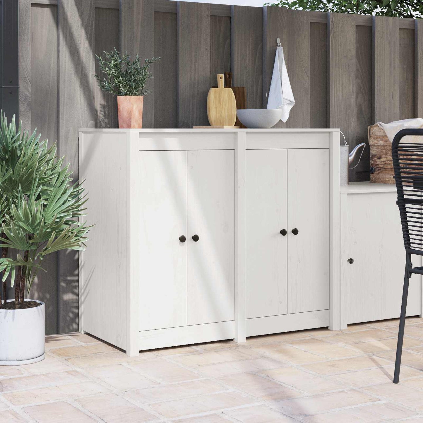 Kitchen Door MEPPEL 2 pcs White 50 x 9 x 82 cm Solid Pine wood
