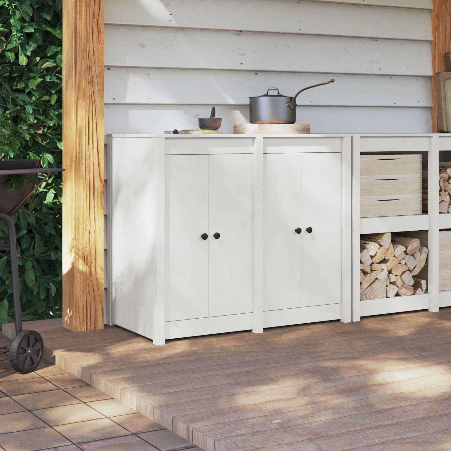 Kitchen Door MEPPEL 2 pcs White 50 x 9 x 82 cm Solid Pine wood