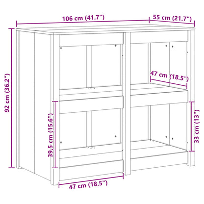 Kitchen Cabinet MEPPEL Douglas Wood 106 x 55 x 92 cm