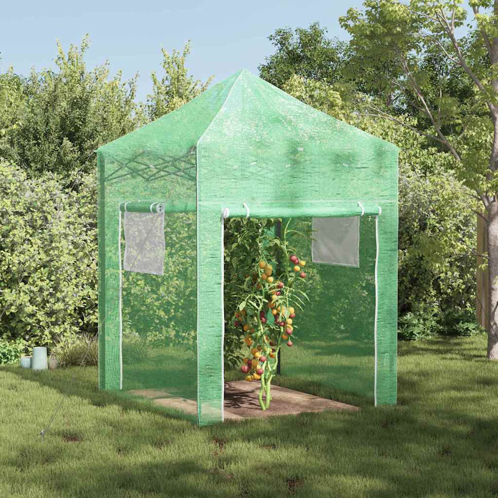 Greenhouse with Pop-up Frame Green 200 x 200 x 300 cm Iron