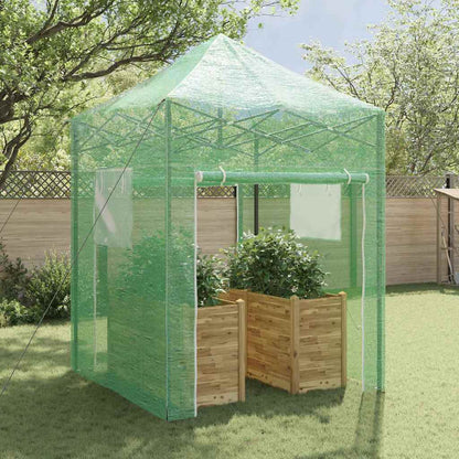 Greenhouse with Pop-up Frame Green 200 x 200 x 300 cm Iron