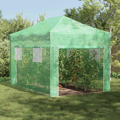 Greenhouse with Pop-up Frame Green 280 x 410 x 315 cm Iron