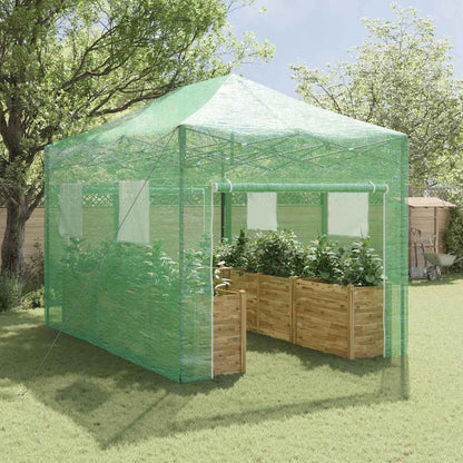 Greenhouse with Pop-up Frame Green 280 x 410 x 315 cm Iron