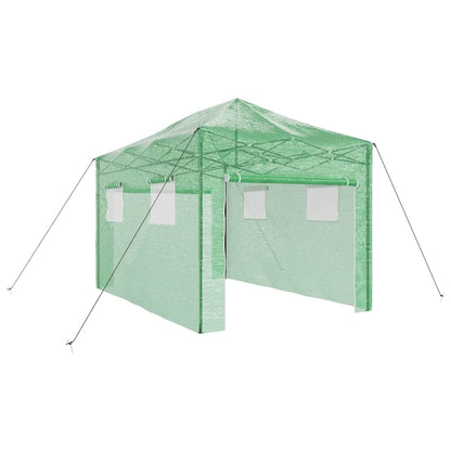 Greenhouse with Pop-up Frame Green 280 x 410 x 315 cm Iron