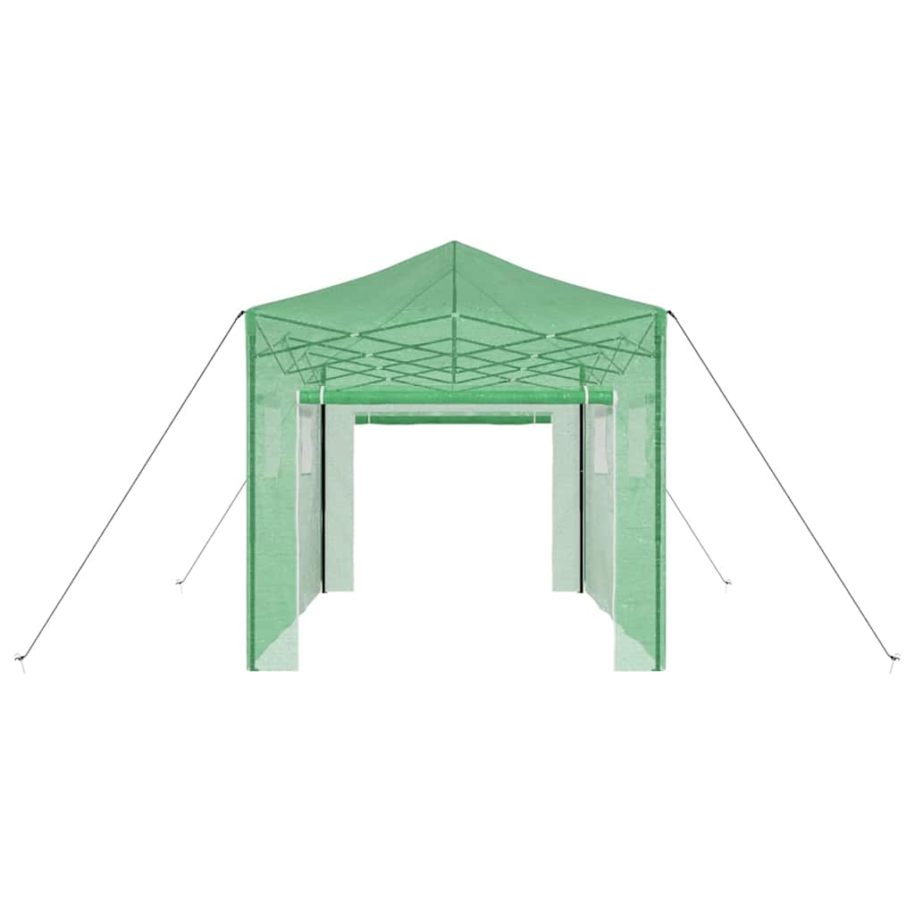 Greenhouse with Pop-up Frame Green 280 x 410 x 315 cm Iron