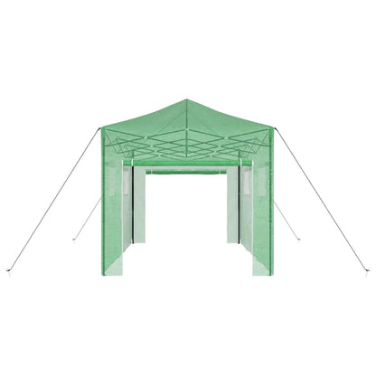 Greenhouse with Pop-up Frame Green 280 x 410 x 315 cm Iron