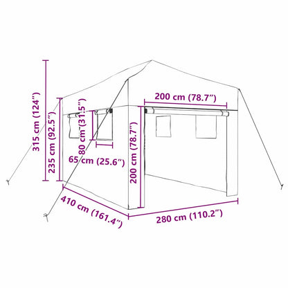 Greenhouse with Pop-up Frame Green 280 x 410 x 315 cm Iron