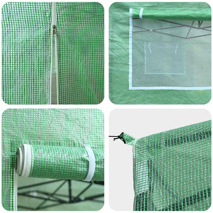 Greenhouse with Pop-up Frame Green 290 x 430 x 315 cm Iron
