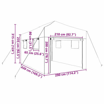 Greenhouse with Pop-up Frame Green 290 x 430 x 315 cm Iron