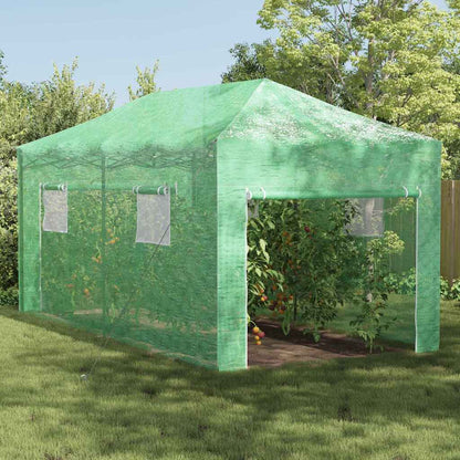 Greenhouse with Pop-up Frame Green 290 x 580 x 315 cm Iron