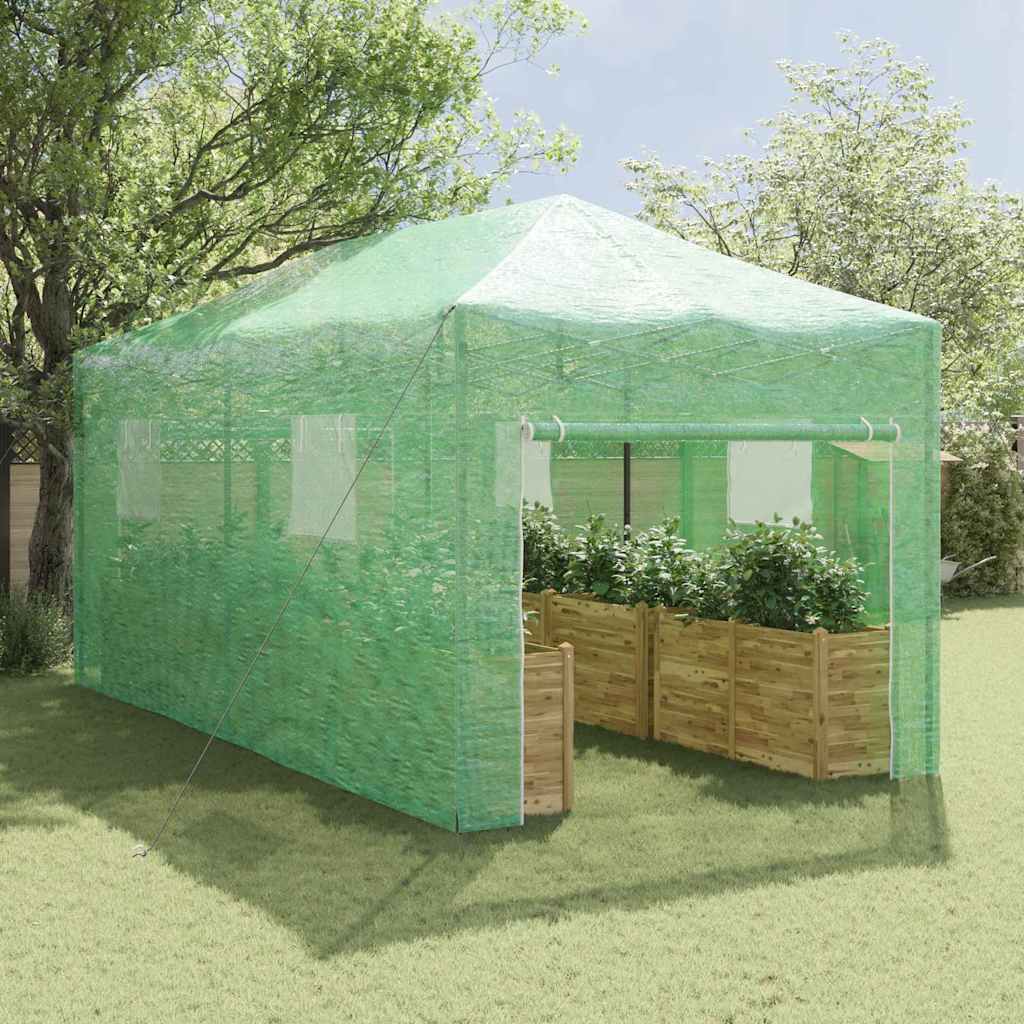 Greenhouse with Pop-up Frame Green 290 x 580 x 315 cm Iron