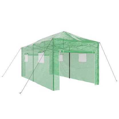 Greenhouse with Pop-up Frame Green 290 x 580 x 315 cm Iron