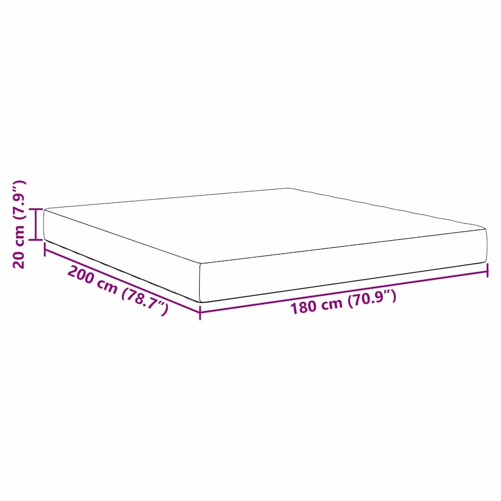Bed Mattress with Mattress Cream 180 x 200 cm Fabric