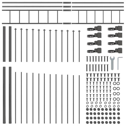 Garden Fence Woerden Grey 170 x 225 cm Powder-Coated Steel