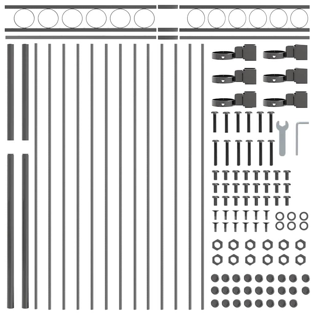 Fence Element ASSEN Grey 170 x 150 cm Steel