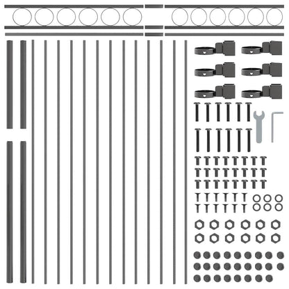 Fence Element ASSEN Grey 170 x 150 cm Steel