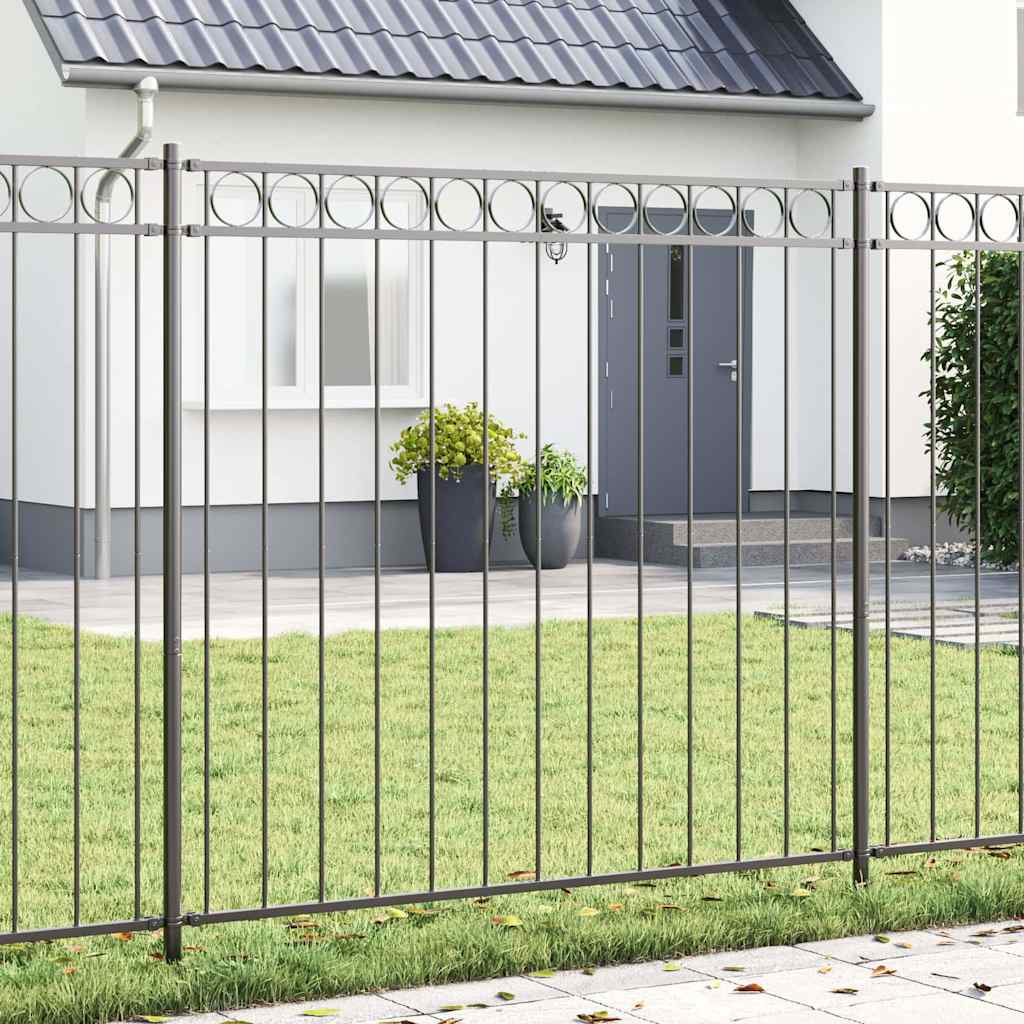 Fence Element ASSEN Grey 170 x 200 cm Steel