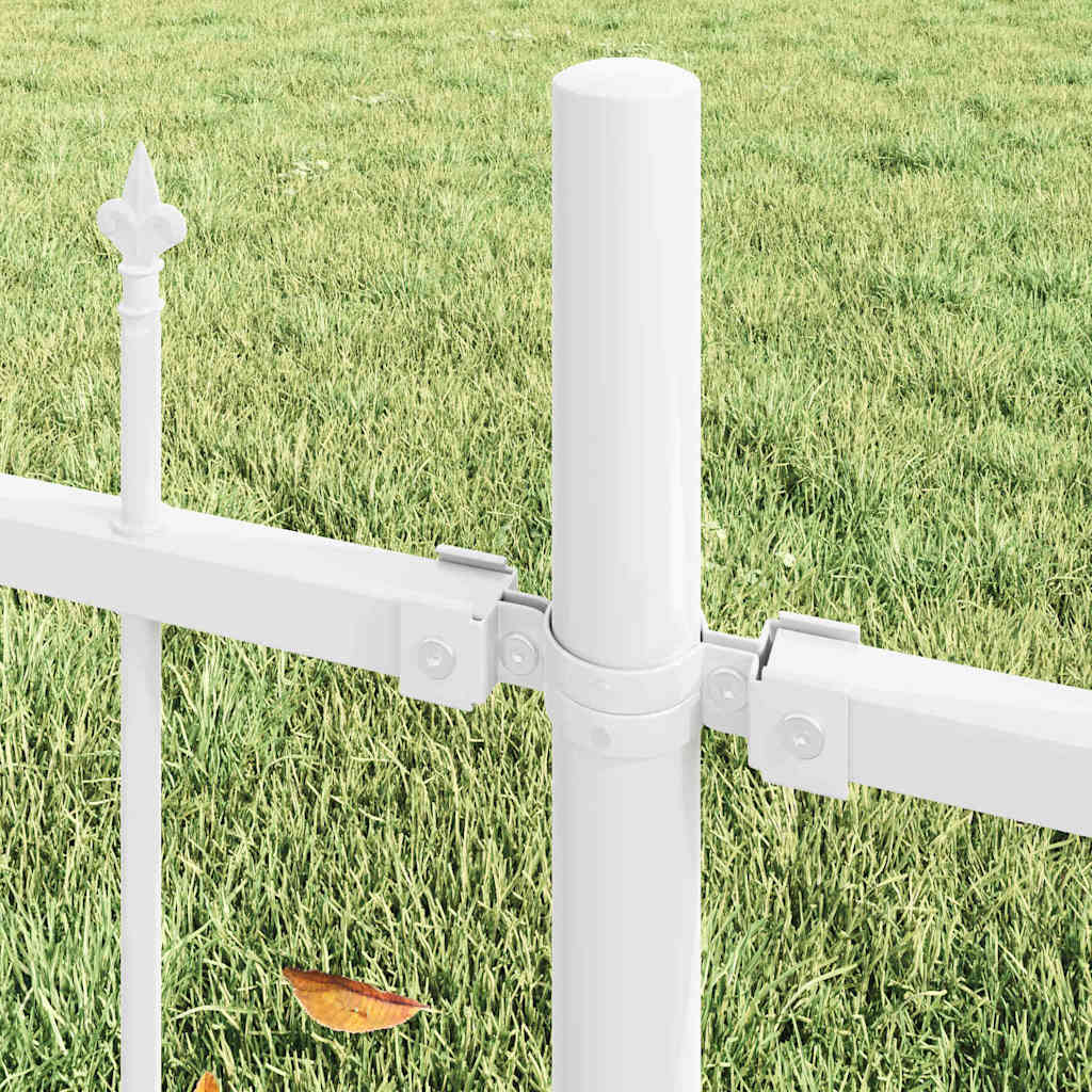 Garden Fence White 170 x 165 cm Powder-Coated Steel