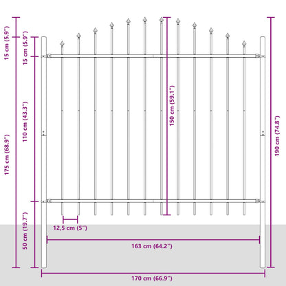 Garden Fence Woerden White 170 x 190 cm Powder-Coated Steel
