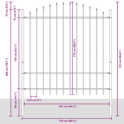 Garden Fence Woerden White 170 x 215 cm Powder-Coated Steel