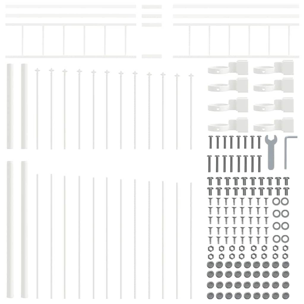 Garden Fence Woerden White 170 x 225 cm Powder-Coated Steel