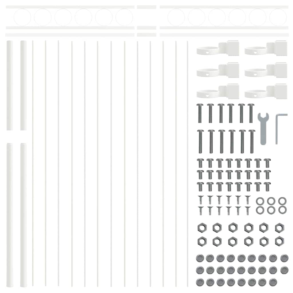 Fence Element ASSEN White 170 x 200 cm Steel