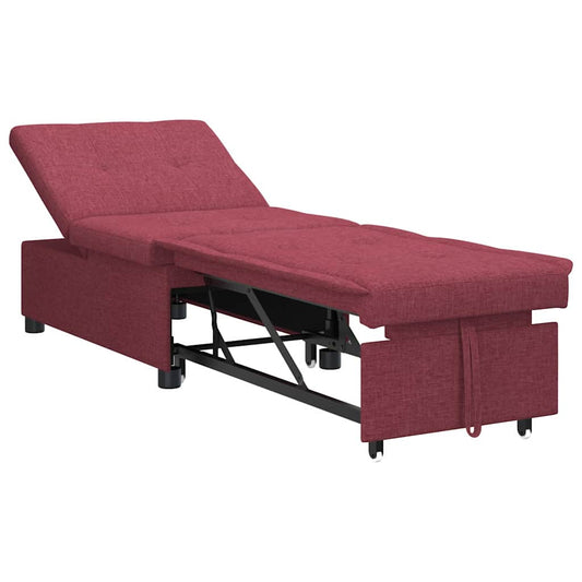 Sofa Bed Wine Red 194 x 50 x 82 cm Plywood