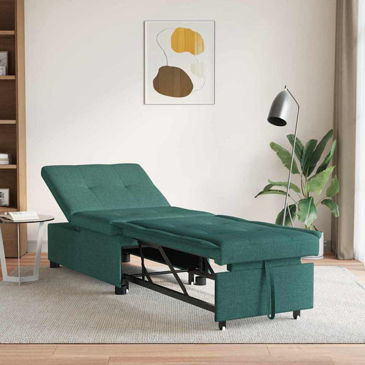 Sofa Bed Dark Green 194 x 50 x 82 cm Plywood