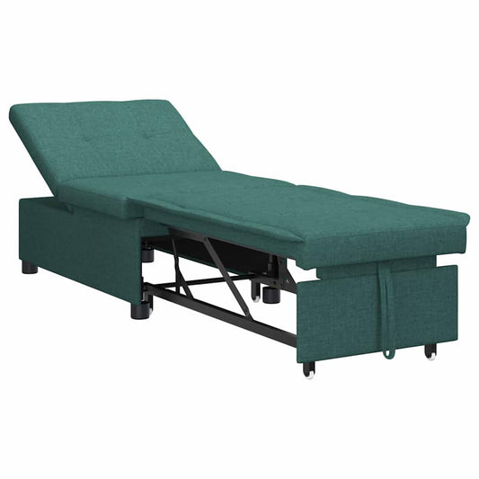 Sofa Bed Dark Green 194 x 50 x 82 cm Plywood