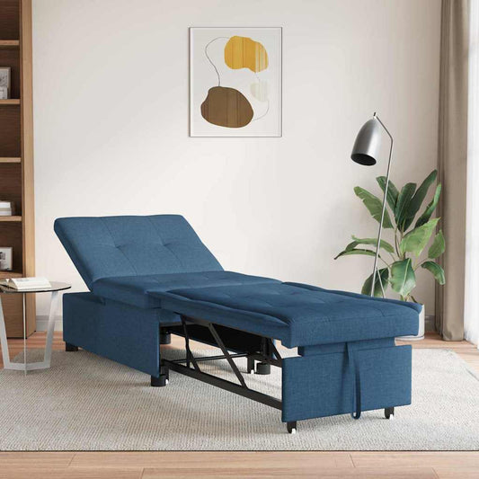 Sofa Bed Blue 194 x 50 x 82 cm Plywood