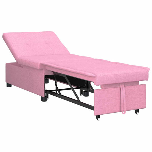 Sofa Bed Pink 194 x 50 x 82 cm Plywood