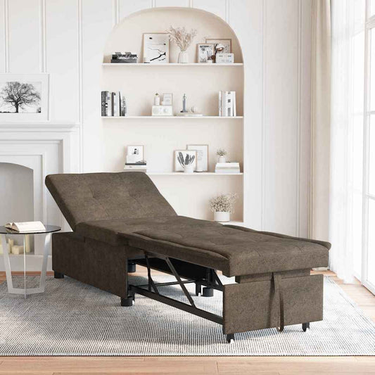 Sofa Bed Dark Grey 194 x 67 x 82 cm Huahua Fabric