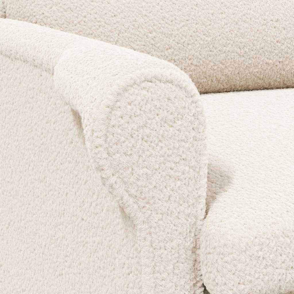 Armchair Cream Soft Sherpa Fabric